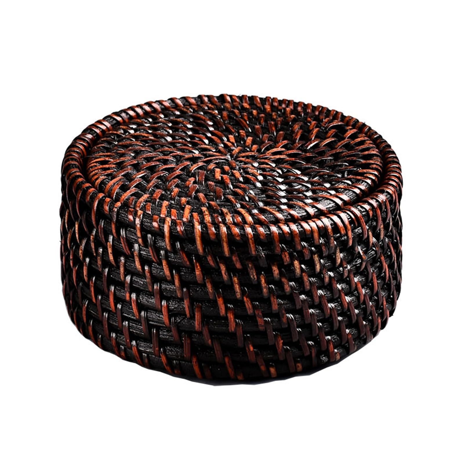 HNJCHE Rattan Coaster Set Tea Coaster Cup Holder Rattan Woven Coaster Pot Heat Insulation Mat to Keep The Pot Mat Purple Clay Pot Holder