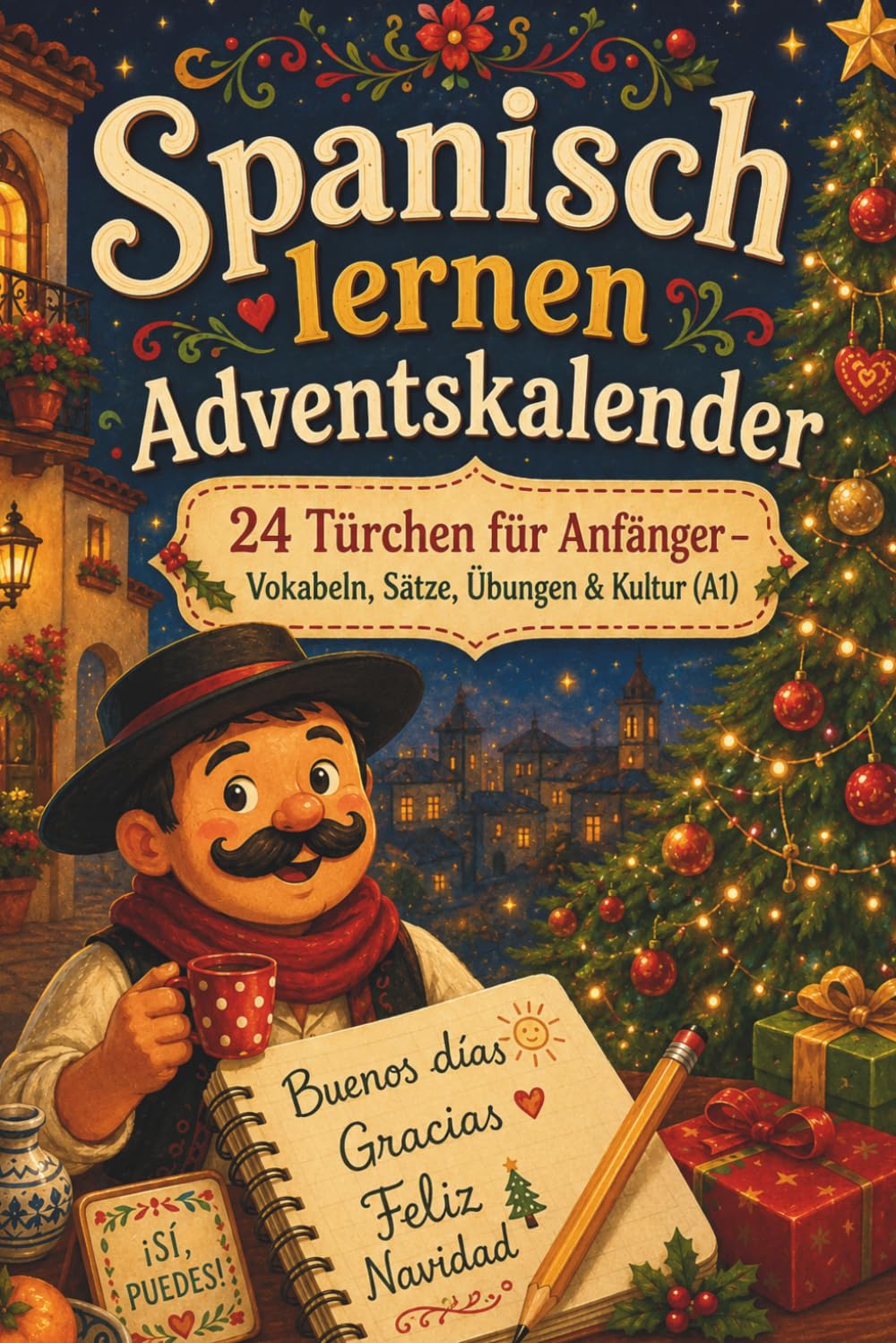 Spanisch lernen Adventskalender: 24 Türchen für Anfänger - Vokabeln, Sätze, Übungen und Kultur (A1)