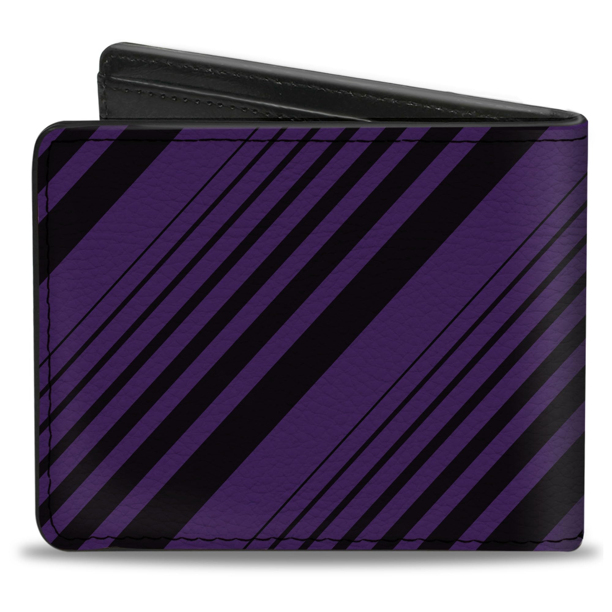 Buckle-Down Men's Wallet, Bifold, Diagonal Stripes Purples, Vegan Leather, Multi, 4.0