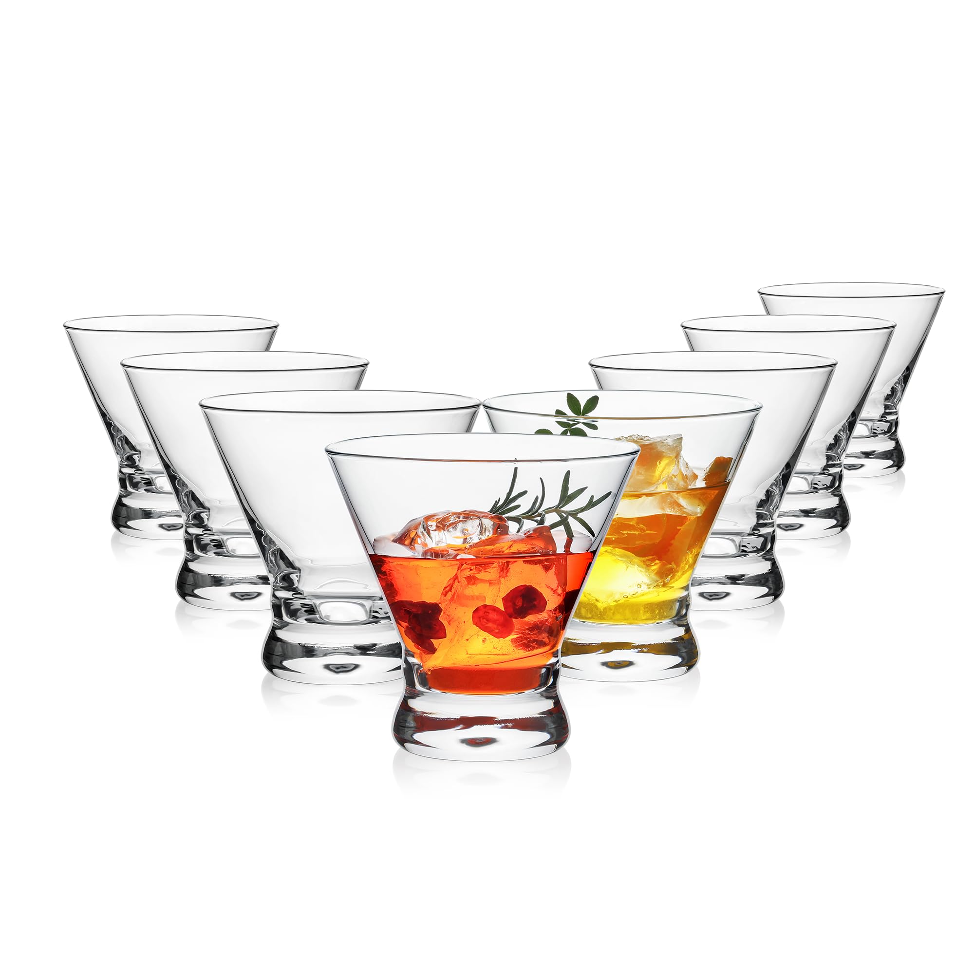 Lot de 8 verres à martini sans pied pour margarita 237 ml