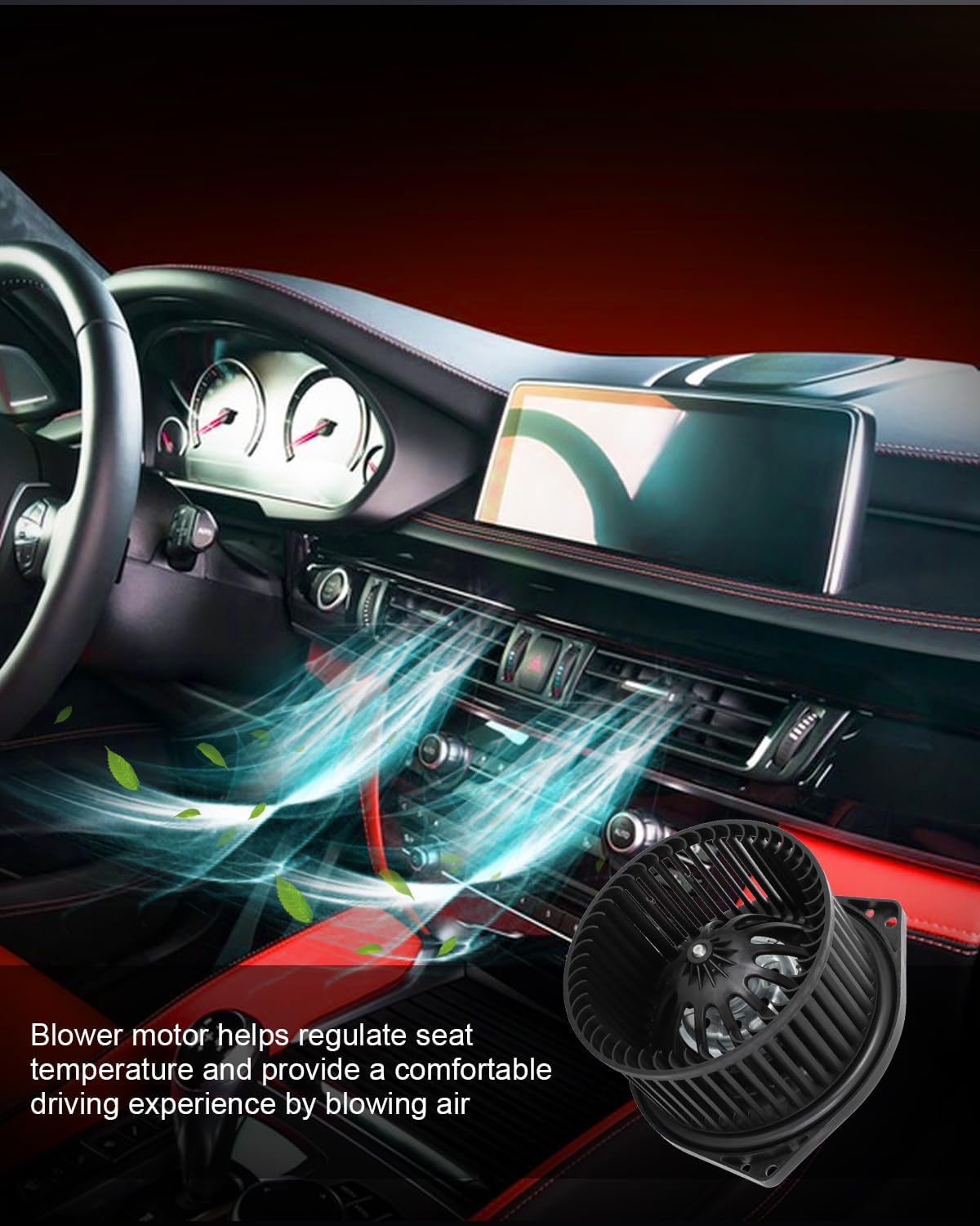 AC Heater Blower Motor Compatible for Nissan for Sentra 2000-2006 for Nissan for Frontier 2000-2004, HVAC Blower Motor Assembly Replace# 272205M000 272278B401