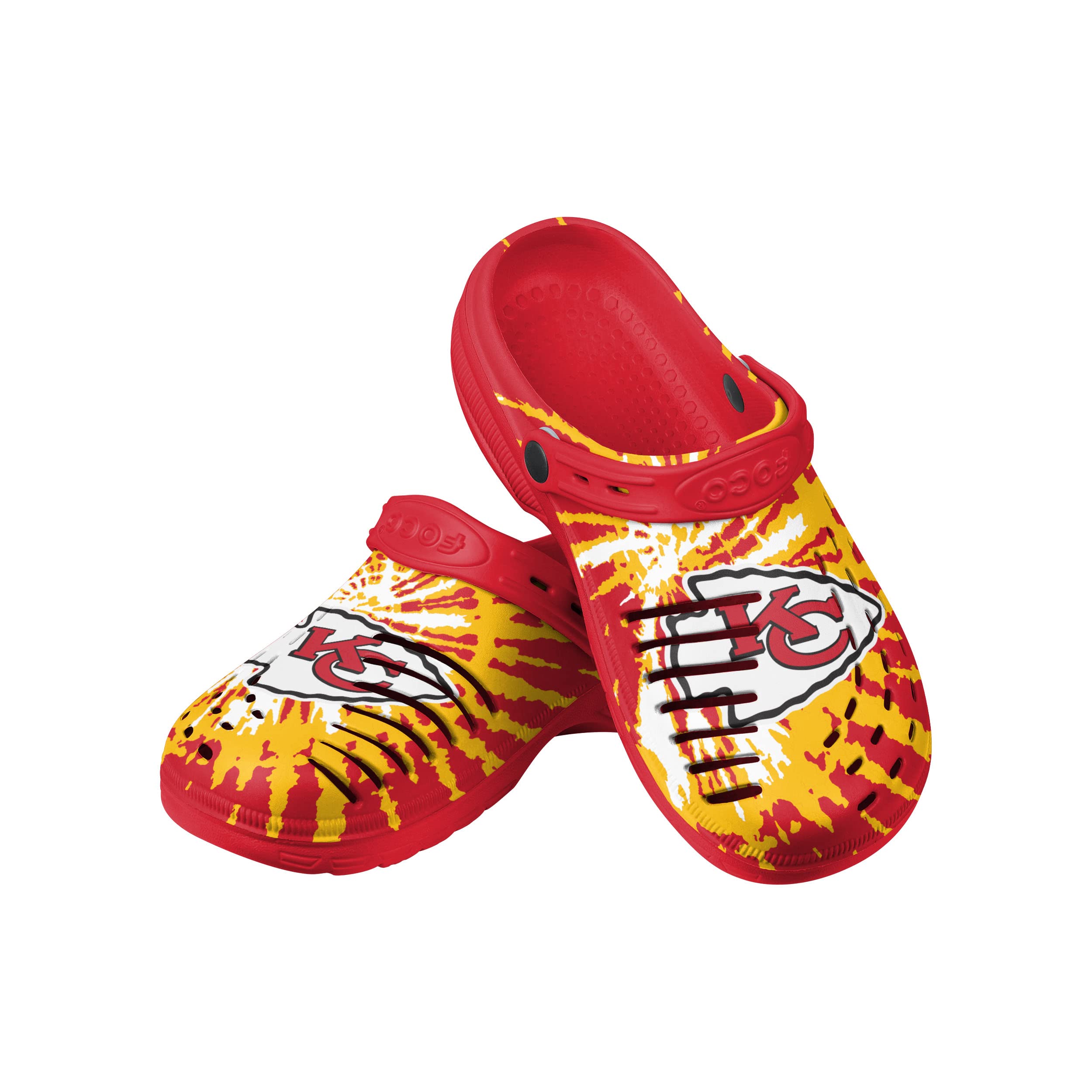 FOCO Mens NFL Team Logo Tie-dye Garden Water Sandals Shoes Slipper Clogs with Strap
