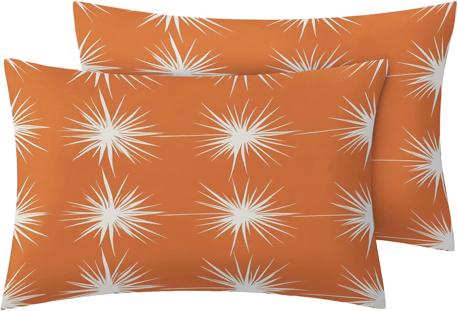 Mid Century Modern Pillow Cases King Size Set of 2, Geometric Atomic Pillowcase & Home Decor, Retro 70s Pillow Covers 20x36, Pillow Shams with Zipper, Soft Breathable