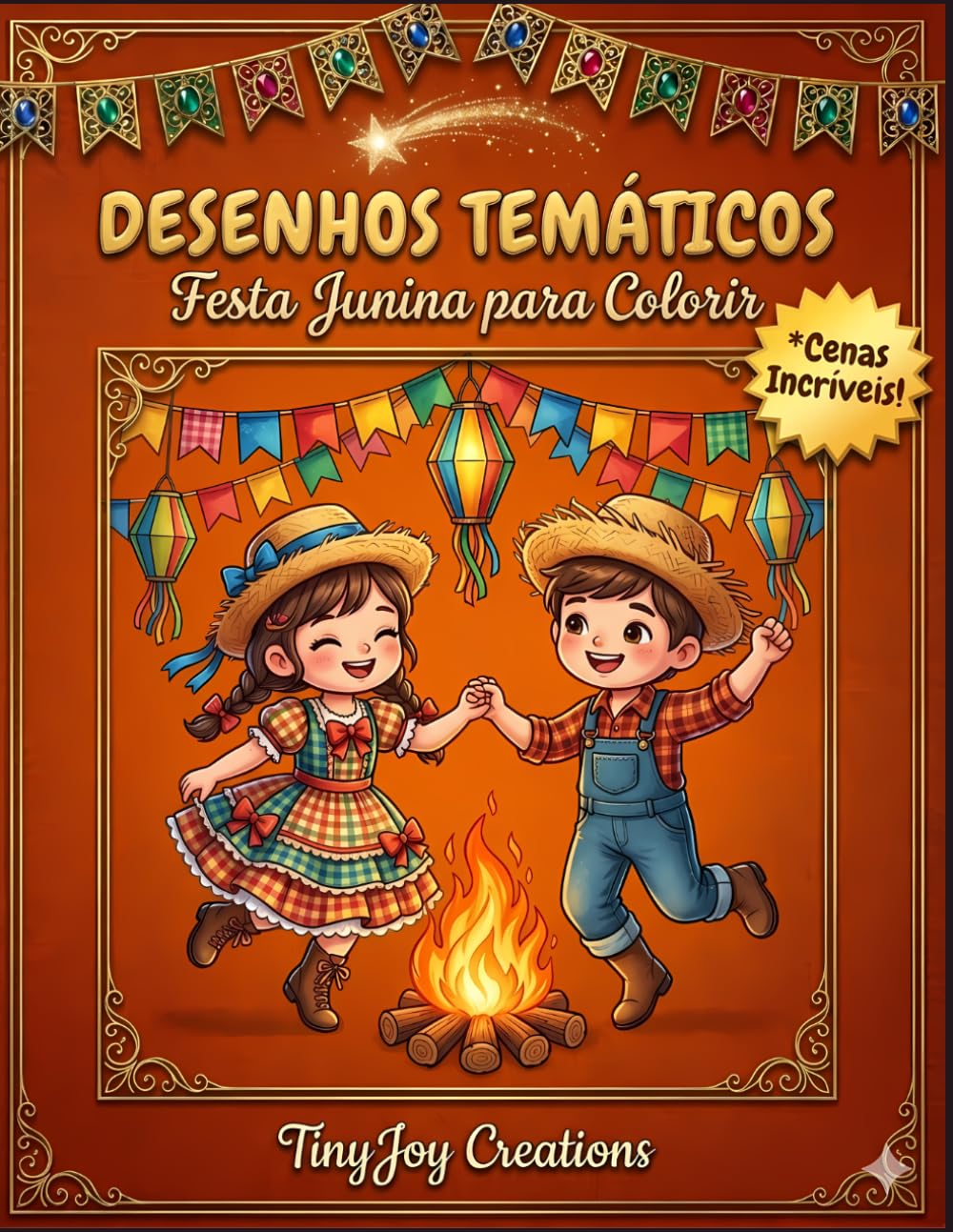 Desenhos Temáticos de Festa Junina para Colorir: Cenas Folclóricas e Momentos Culturais do Brasil (Coleção Festa Junina para Colorir (Temas e Cultura))