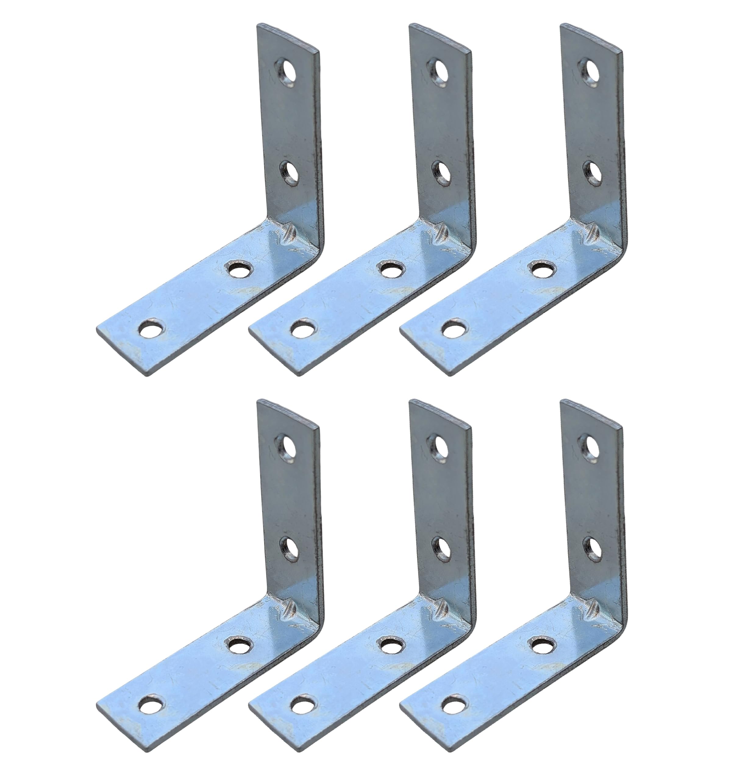 L Shape Angle Bracket 50mm x 20mm Zinc Plated Metal Corner Brace for Furniture Support, Right Angle Joint Bracket for Chairs, Tables, Shelves, Wooden Frames & Cabinet Repair Mounting Plate-image-1