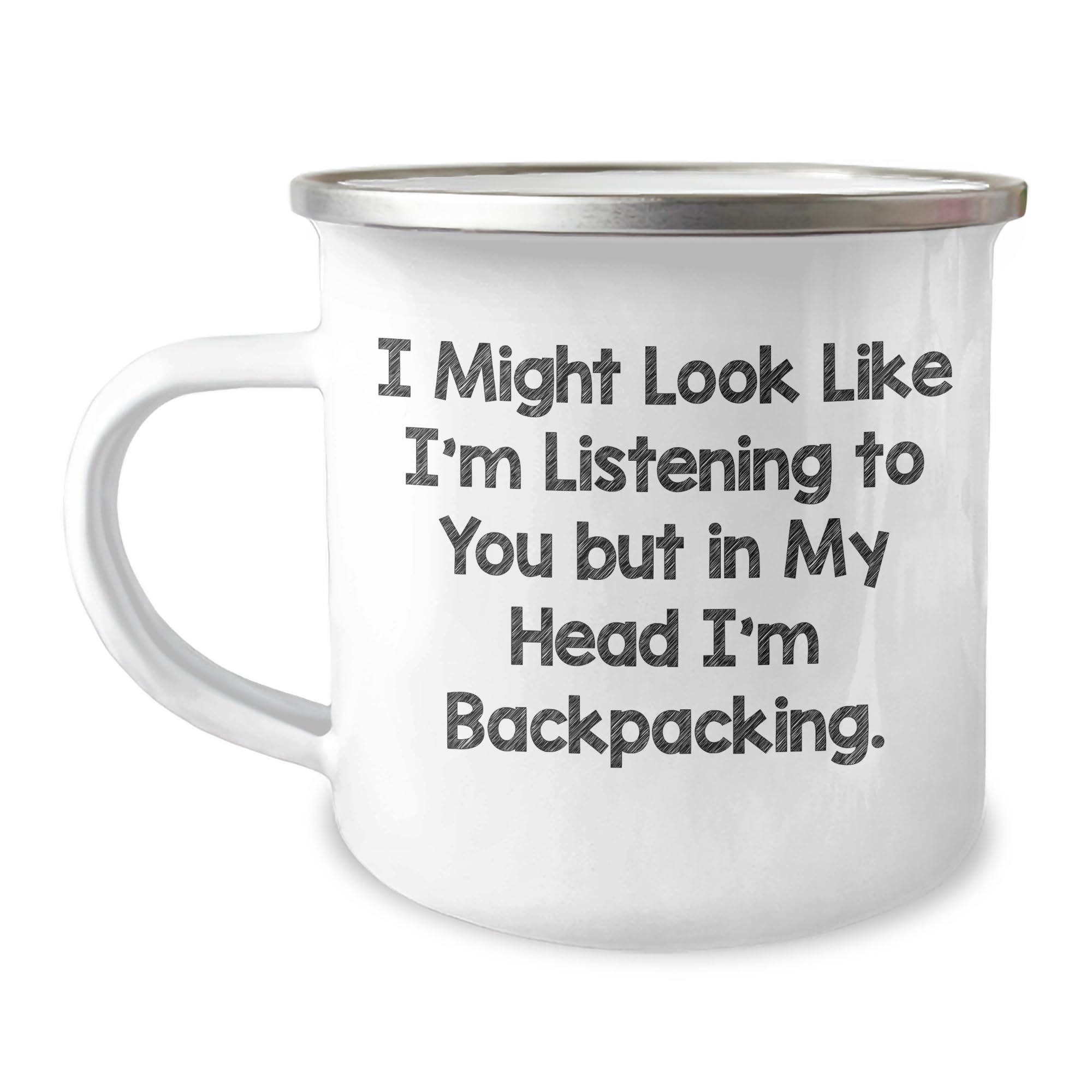 DesiDD Fun Camping Mug for Backpacking Enthusiasts, Inspirational Gifts for Men Women Friends Family on Birthday