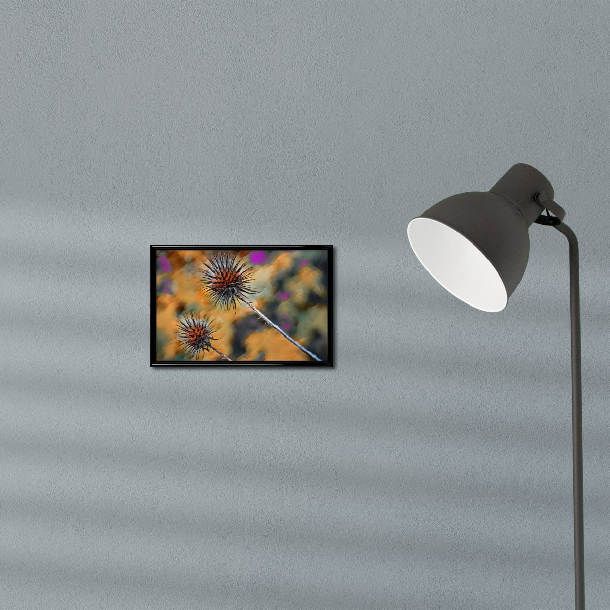 artboxONE Poster mit schwarzem Rahmen 45x30 cm Natur Stachelig - Bild distel Autumn distel
