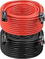 Vista 11 de XRDS -RF Cable de extensión solar 8AWG 3FT paquete de 2 unidades (rojo + negro), cable fotovoltaico con conectores solares macho/hembra, cable