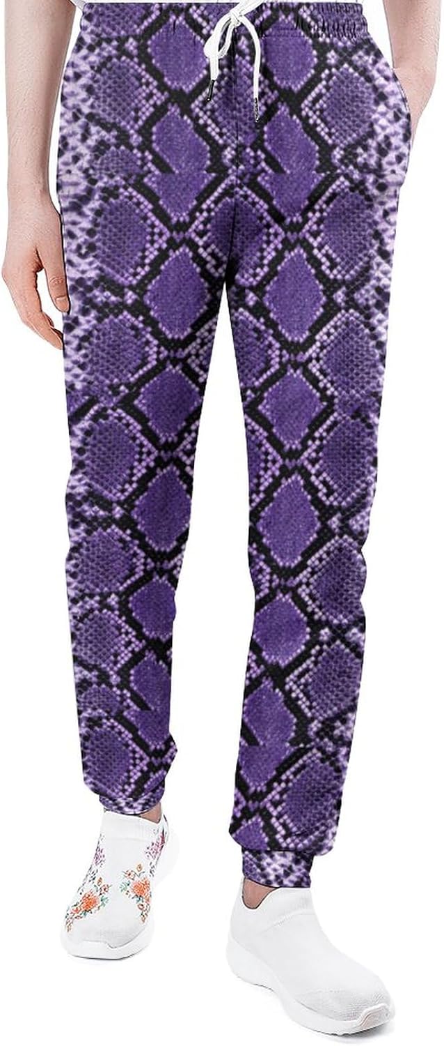 Snake Python Skin Pattern Men Sweatpants Casual Trousers Long Pants Couples Elastic Sport Pants