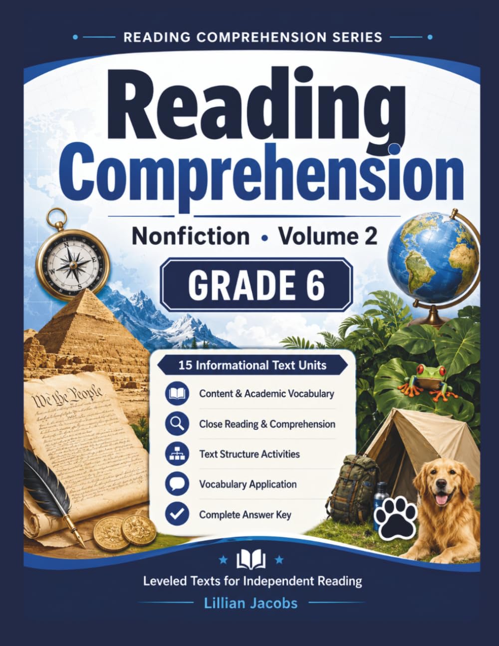 Reading Comprehension Worksheets Nonfiction Grade 6: Vol 2, 15 Article Homeschool, ELA Practice, Answer Key