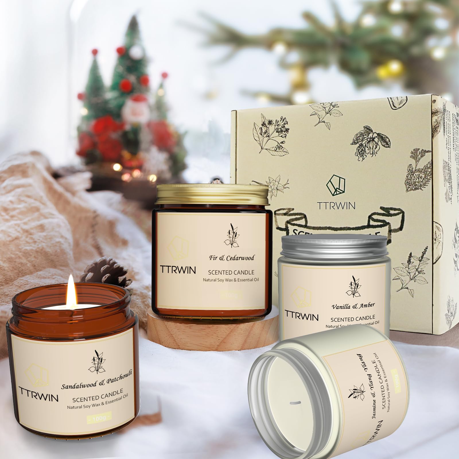 Dodici Grigio – Candela Profumata In Cera Di Soia 200g, Fatta A Mano, Note Di Bergamotto, Gelsomino, Ylang-ylang E Ambra