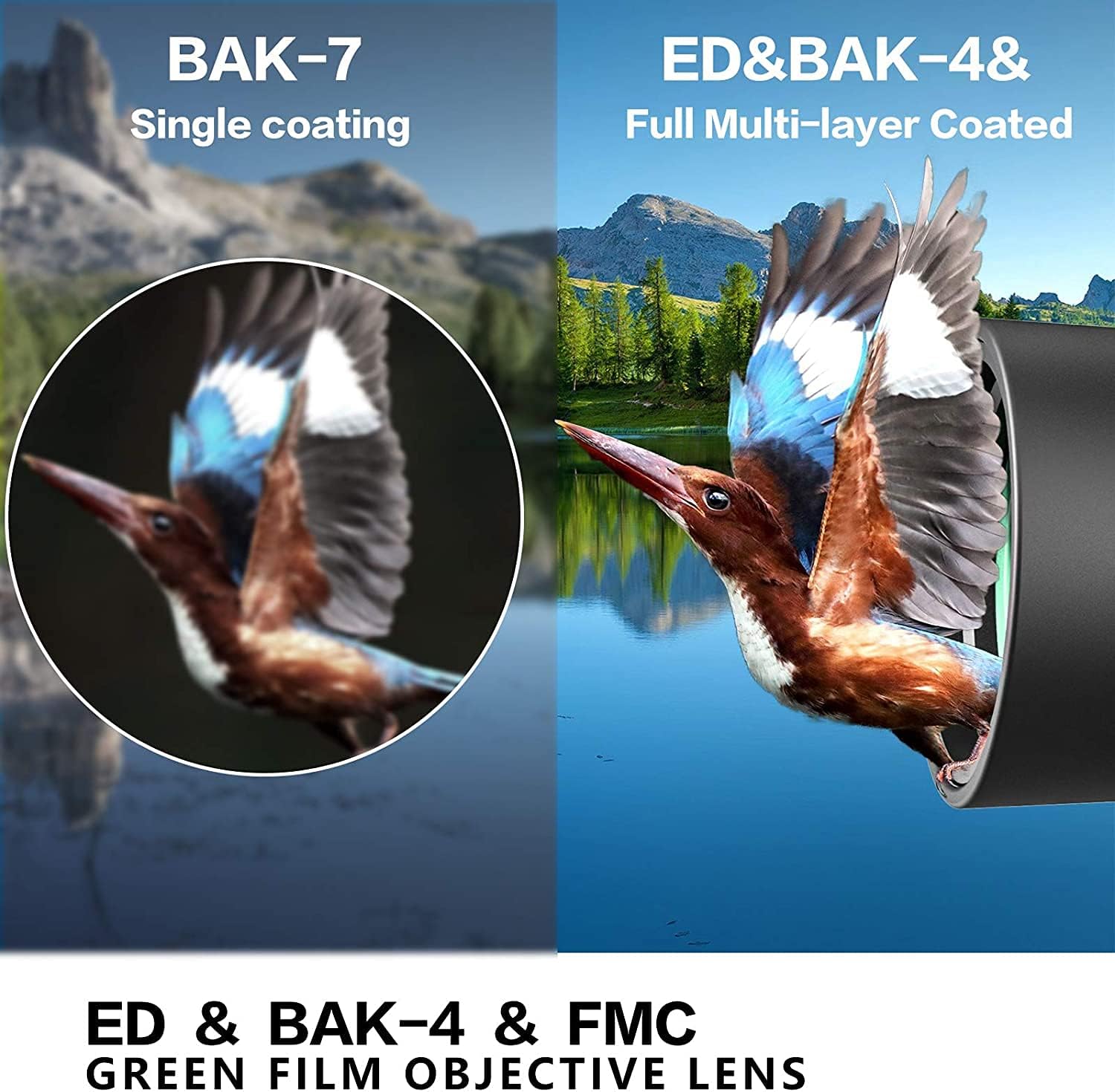 Spotting Scope, Dual Focusing 20-60X90 ED FMC Lens-BAK4 Prism Ultra HD Optics Telescope with Carrying Case Tripod and Smartphone Adapter for Target Shooting Hunting Bird Watching Wildlife Scenery : Electronics