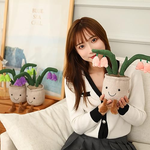 Miniatura 9 de XIYUAN Almohada de peluche de plantas suculentas, juguete de peluche de hongo, juguete de peluche de cactus, maceta de tulipán, juguete de peluche