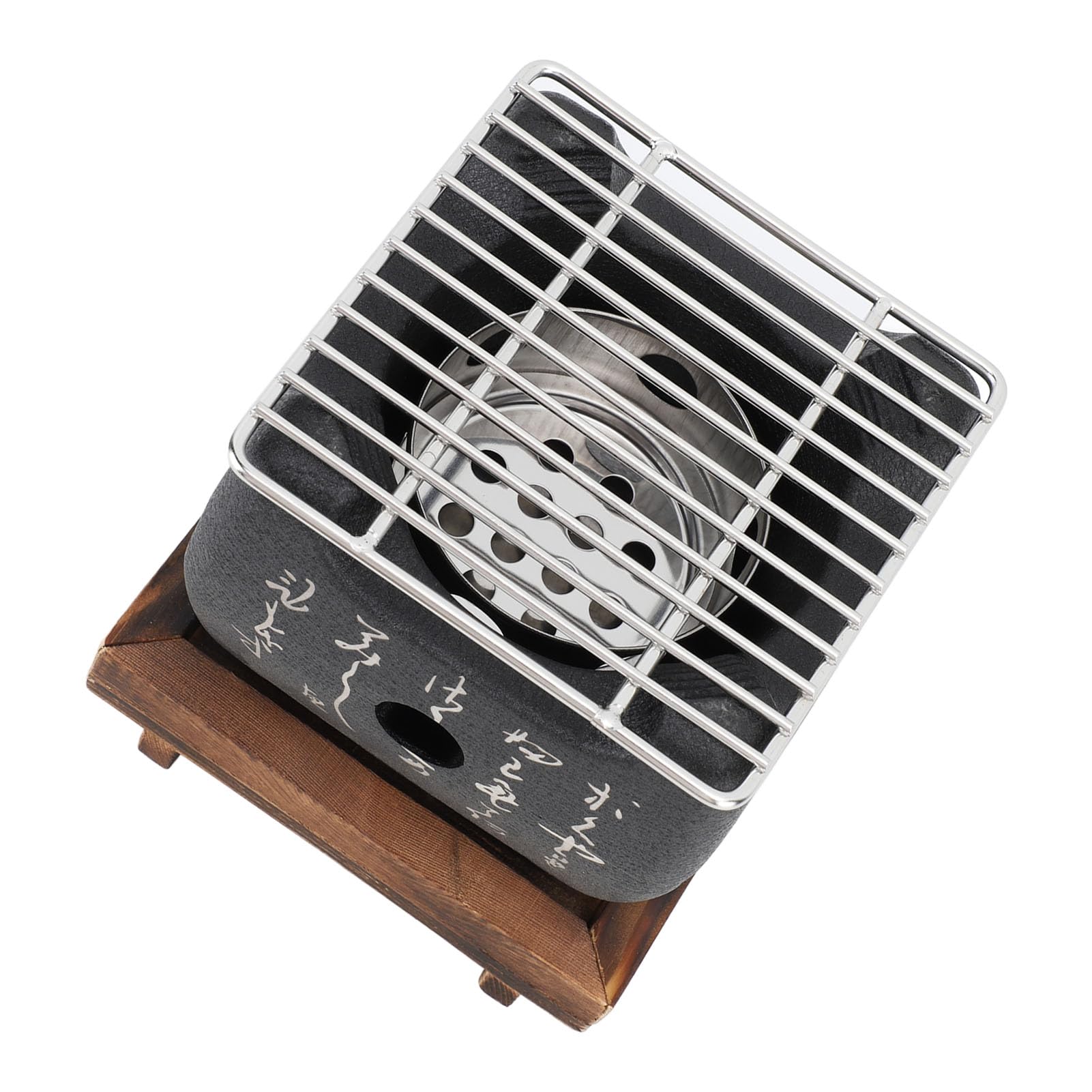 Parrilla de Barbacoa Portátil, Distribución Uniforme del Calor, Estufa de Carbón Compacta, de Madera Compuesta para Familia y Camping