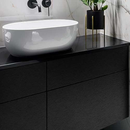 Miniatura 5 de VEELIKE Papel adhesivo de acero inoxidable cepillado negro para electrodomésticos de cocina, 15.7 x 118 pulgadas, papel adhesivo autoadhesivo