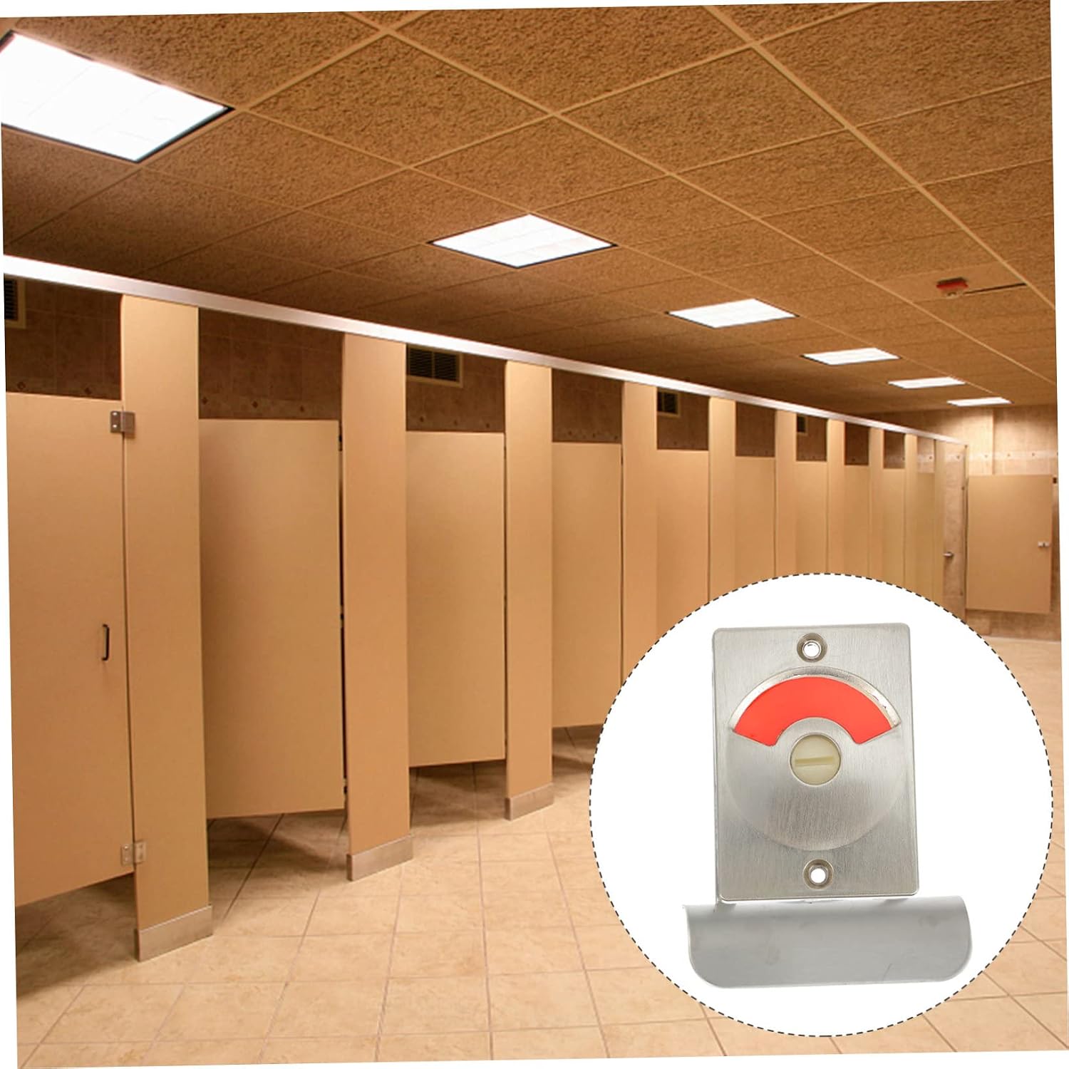Indicating Lock Bolt Door Lock for Public Toilet Durable Rotatable Handle for Airports Offices Restaurants Shopping Malls More Public Restrooms