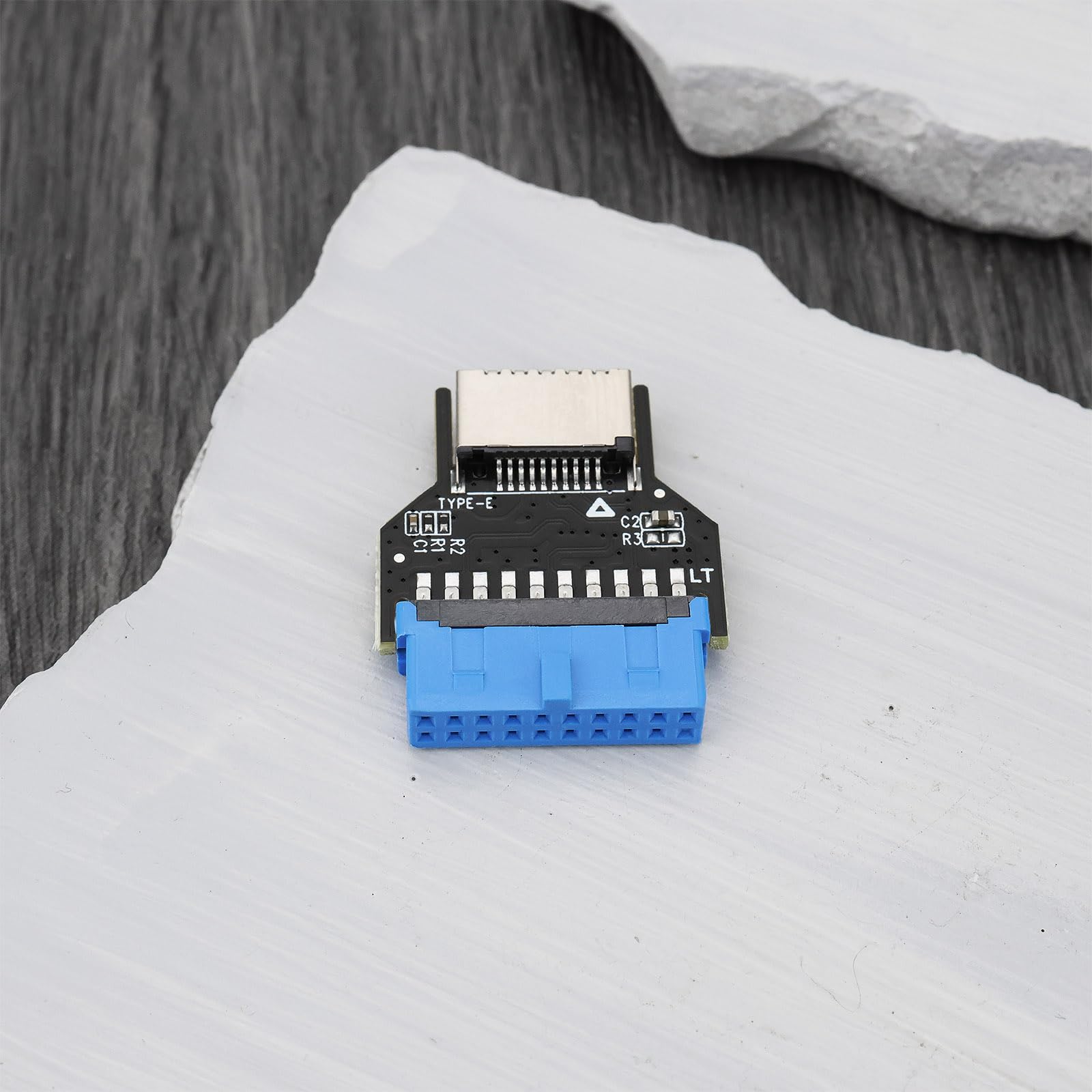 Adapter 180 stopni USB 3.0 19-pinowy wewnętrzny nagłówek do USB 3.1/3.2 typu C 20-pinowy adapter przedłużający do portu panelu przedniego typu E do komputerów PC