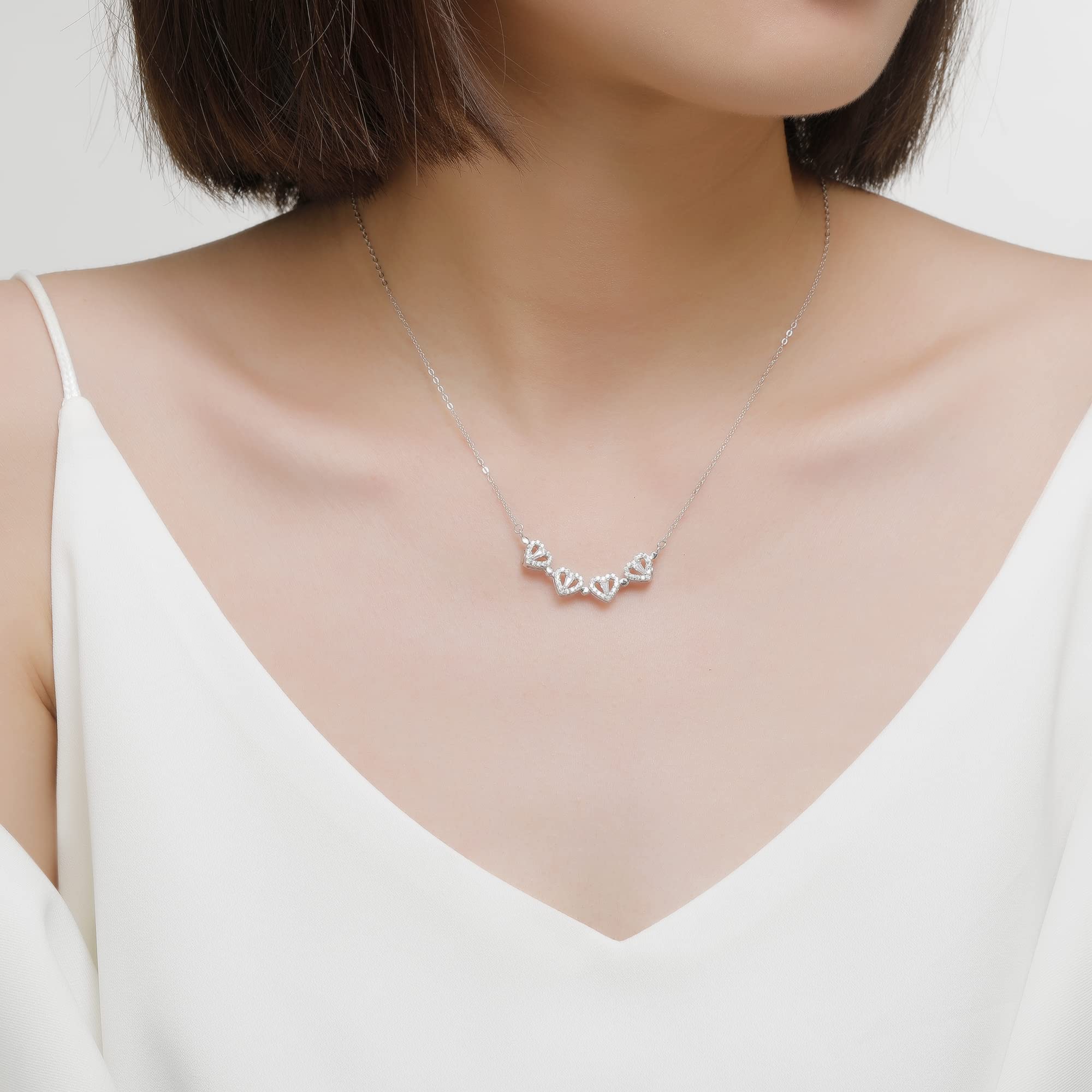 Jrêveinfini Quadrifoglio Collana Donna Bambina Argento Sterling 925 Con Portagioie, Idea Regalo Natale 2023, Compleanno Mamma Nonna, Regolabile 40 + 5 cm
