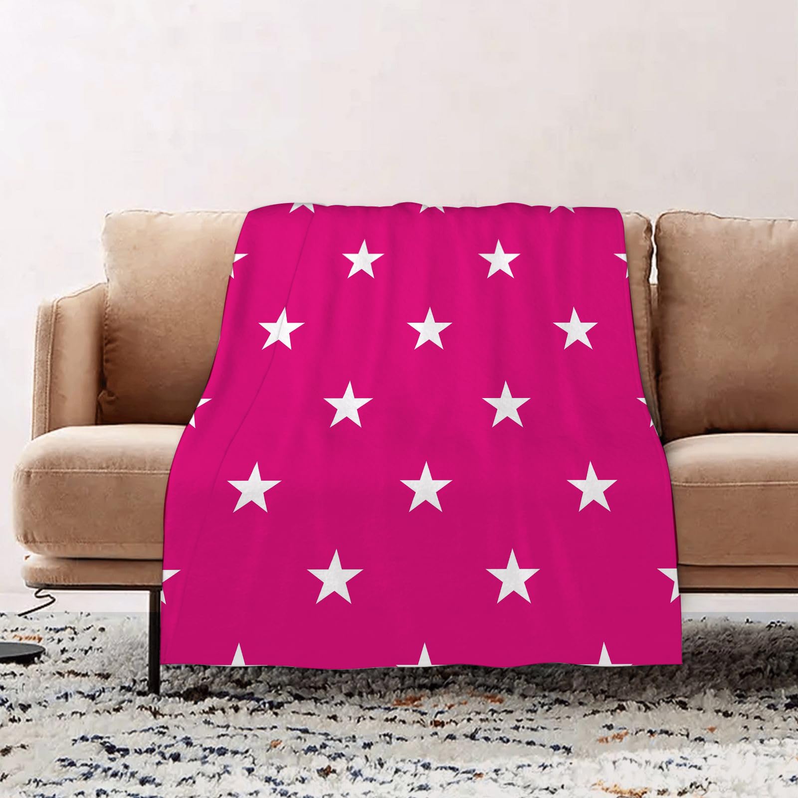 Kuscheldecke Flauschig Decke Fleecedecke Heißes rosa, symmetrisches Muster mit Wohndecke Warm Winter Weich,Decke Couch Blanket,Wohn- & Kuscheldecken 100 x 130 cm,Sofa überwurfdecke