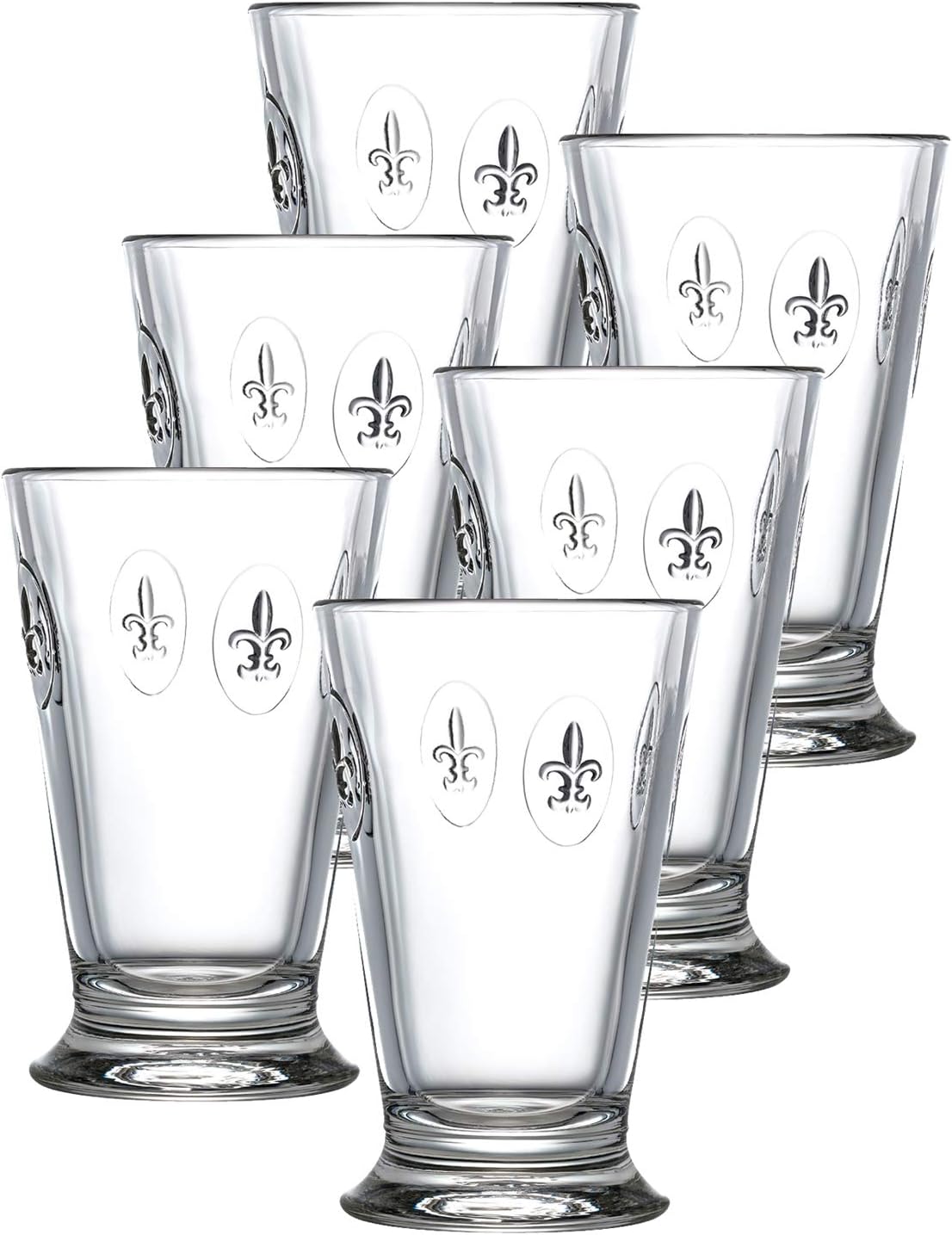 La Rochere Fleur De Lys (10 oz) Double Old Fashioned Glass Set of 6 - Drinking Glasses For Any Occasion - Glassware Sets For Everyday Use - Tumbler Glass Perfect For A Dinner Party
