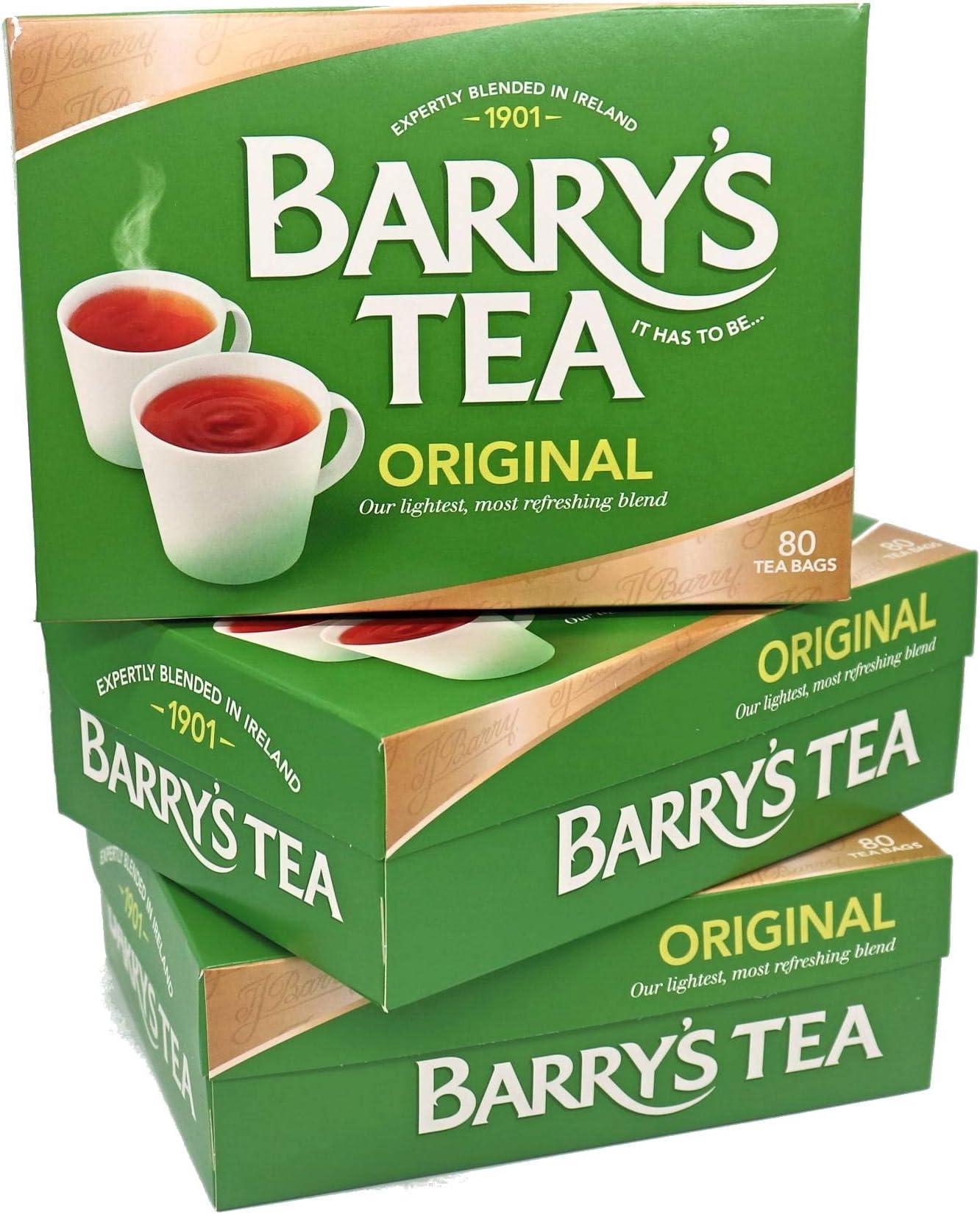 Barry's Tea Original Blend 80 Teabags (3 Pack), Fresh from Barry's Tea in Ireland