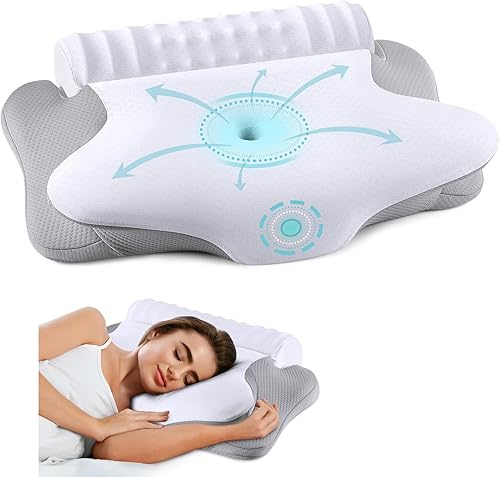 Almohada cervical para el cuello para aliviar el dolor, almohada ergonómica refrescante de apoyo para el cuello para dormir, almohadas ortopédicas