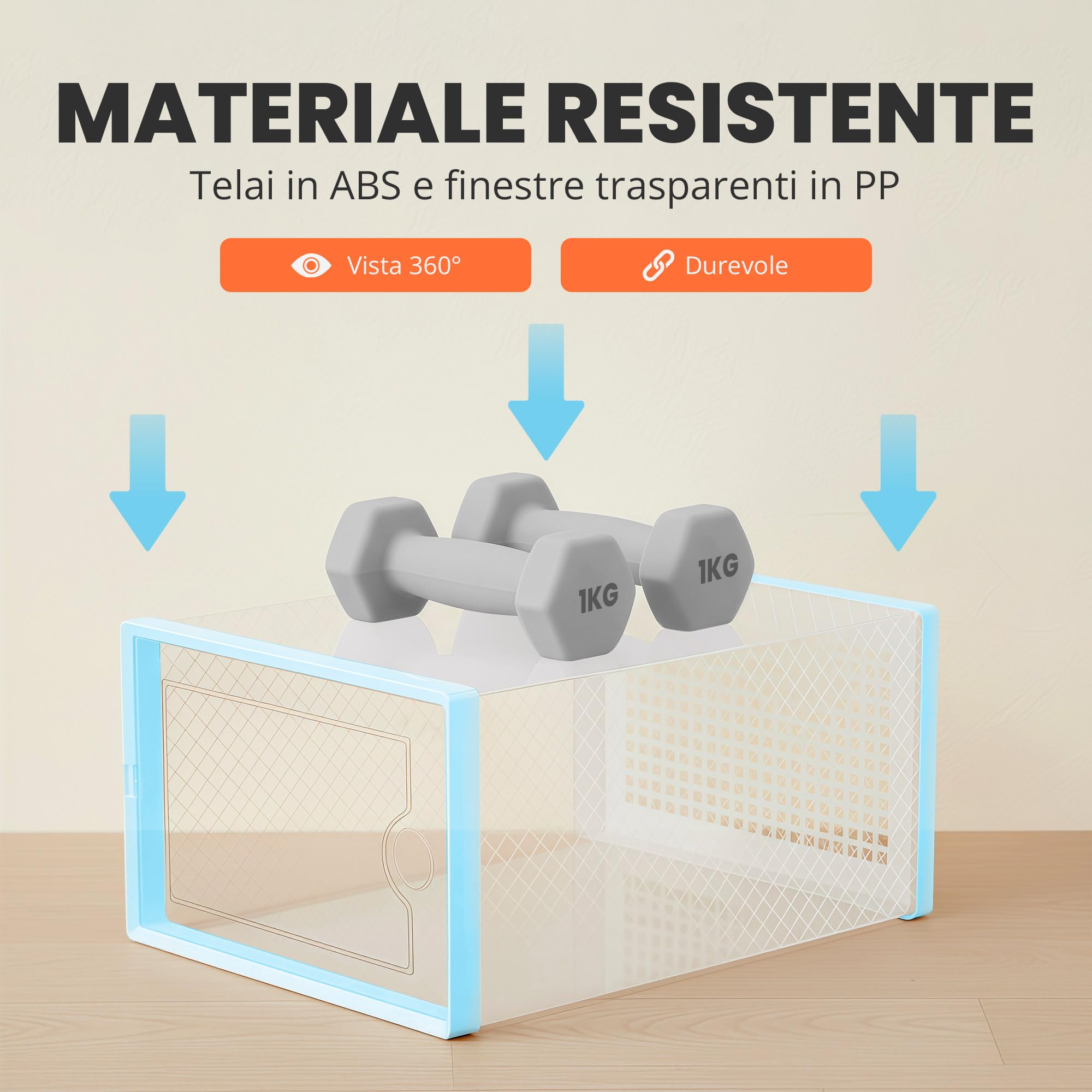 JUPPLIES | Scarpiera Modulare Trasparente Salvaspazio | Scatole per Scarpe Trasparenti Impilabili in Plastica | Organizer Scarpe da Armadio