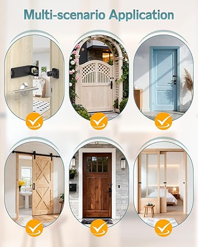 Miniatura 7 de Cerradura de cerrojo de puerta de 90 grados, pestillo de ángulo recto de seguridad para el hogar, cerradura de puerta corrediza de granero para