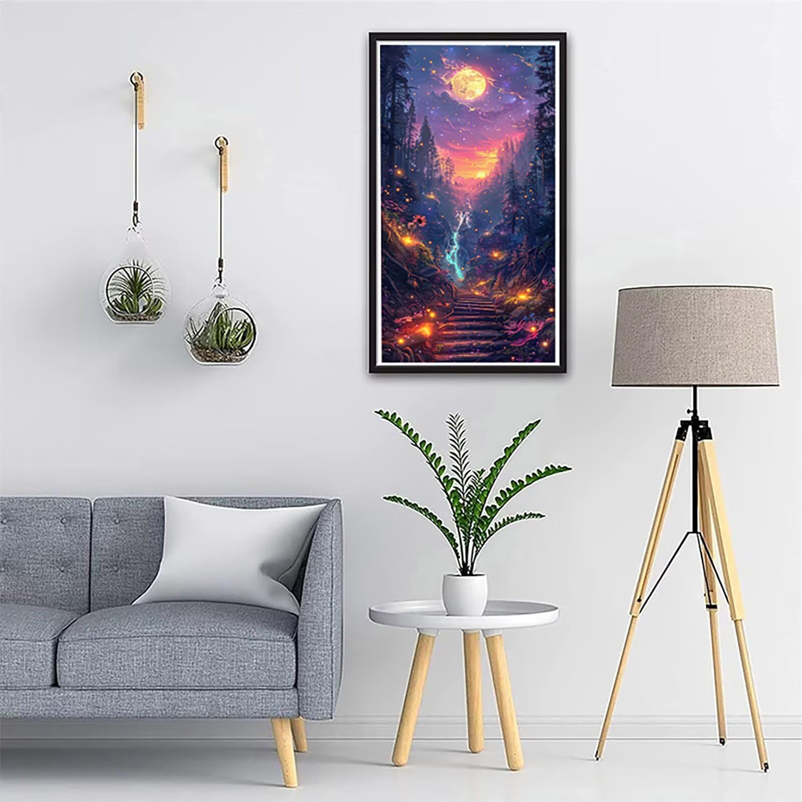 Dipingere con i Numeri Adulti Paesaggio, Dipingere con i Numeri Foresta, Fai da te Paint by Numbers per Principianti, Hobby Creativi Adulti, Painting by Numbers per Decorazioni Casa 70x140cm 4-7669