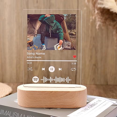 Miniatura 3 de Placa Spotify personalizada, placa de canción con imagen, código de Spotify escaneable de placa, luz nocturna personalizada de Spotify, regalos