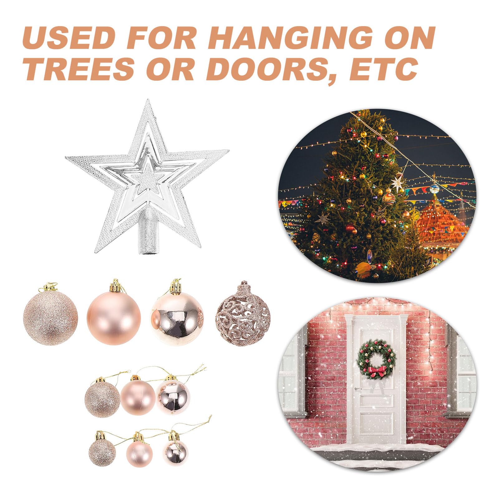 PRETYZOOM 100pezzi Palline Natalizie in Abs Decorazioni per Albero Festivo Resistenti e Non Friccionali per Feste e Case