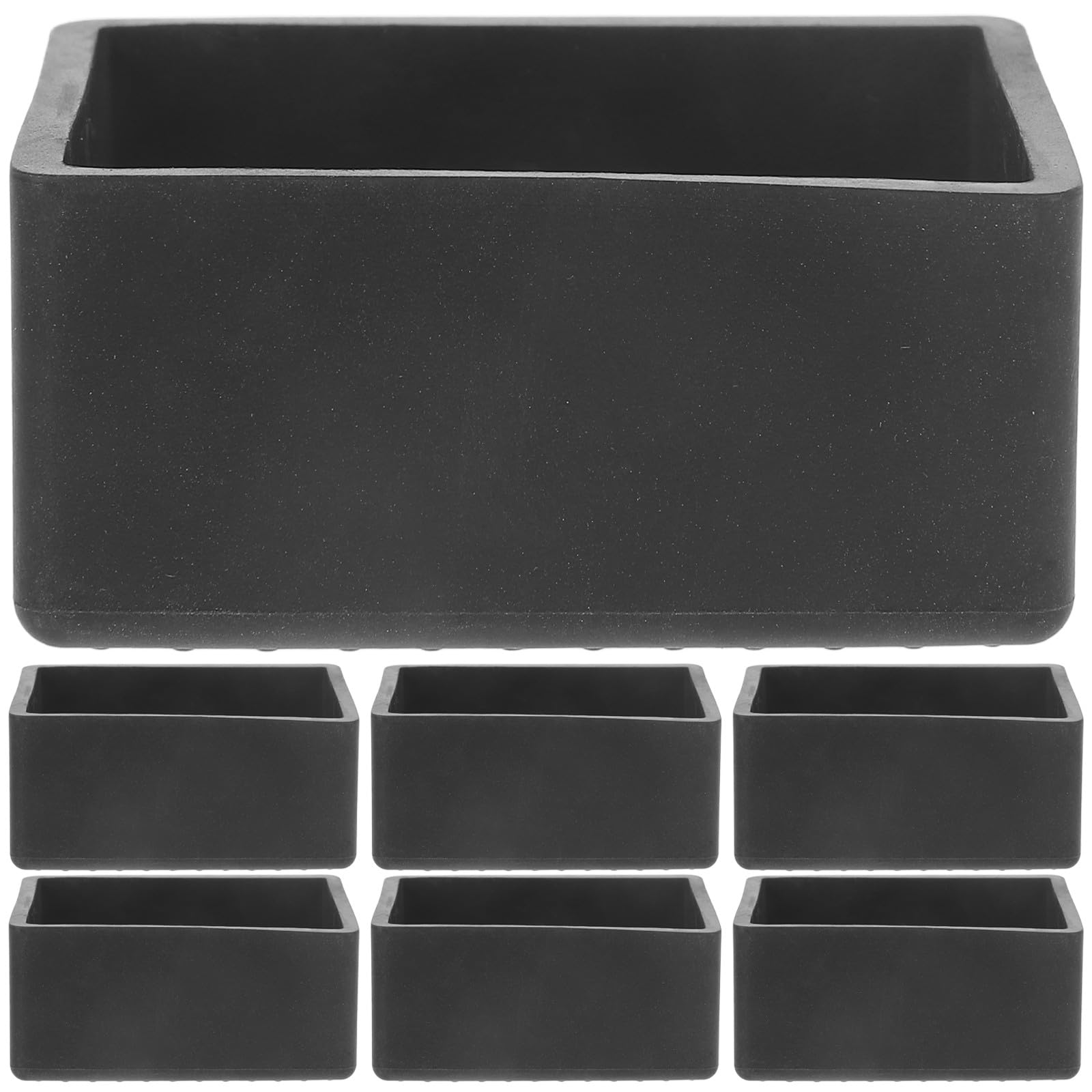 DOITOOL Furniture Feet Covers Rectangular 8Pcs Black PVC 70Mm X 40Mm Chair Leg Caps Minimising Friction and Noise for Educational and Work Environments