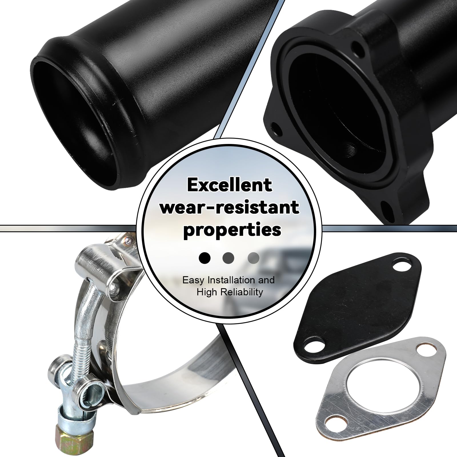 Vanne EGR compatible avec VW Golf Mk4 Mk5 Polo Passat B5 Sharan, tuyau de remplacement de vanne EGR compatible avec Audi A2 A3 A4 A6 pour moteurs 1.4 1.9 TDI, pour Leon Ibiza Fabia Octavia (Noir)
