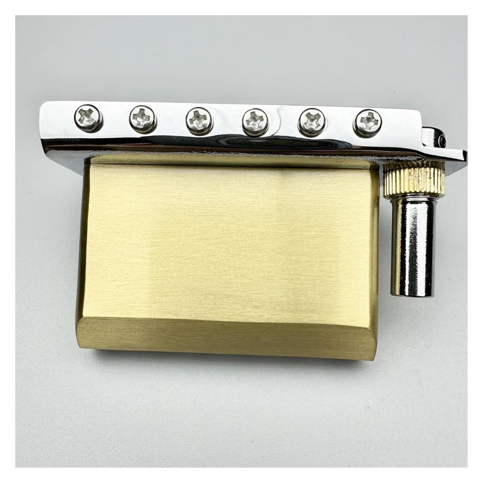 Gitarrenbrücken-Bausatz 2-Punkt-Tremolo-Systembrücke Für E-Gitarre Mit Messingblock Und Sätteln Für ST-Gitarre Chrom-Silber
