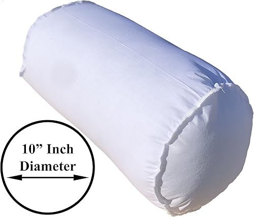 Miniatura 2 de Pillowflex Almohada de almohada (10 x 32)  Almohada redonda blanca suave con relleno de poliéster de felpa, viene en una carcasa de polialgodón,