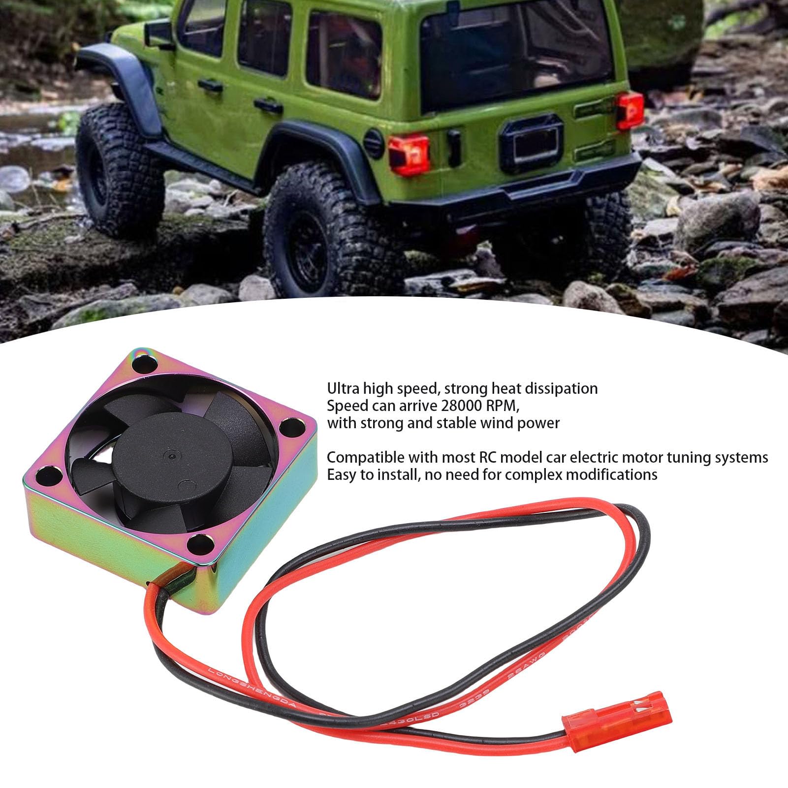 RC Cooling Fan, 28,000 RPM High Speed 30mm Aluminum Alloy Cooling Fan for RC Car Motor Heatsink