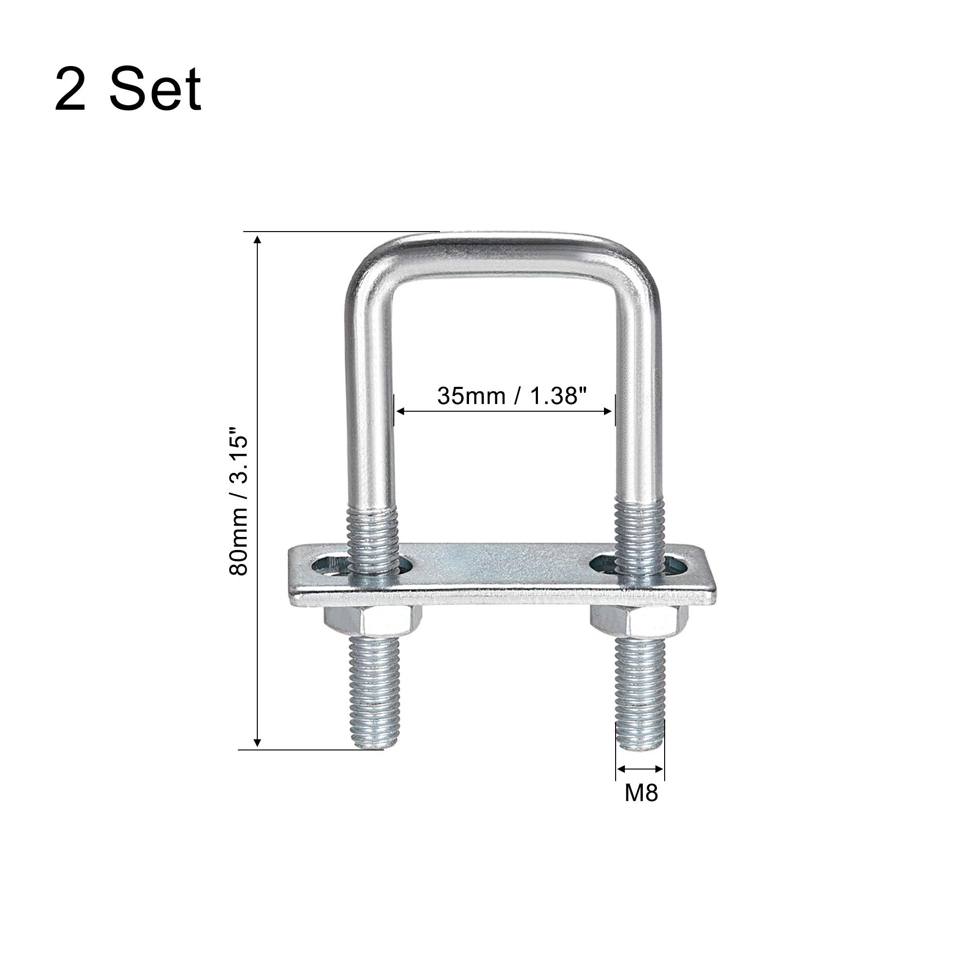 uxcell Square U-Bolts 1-3/8