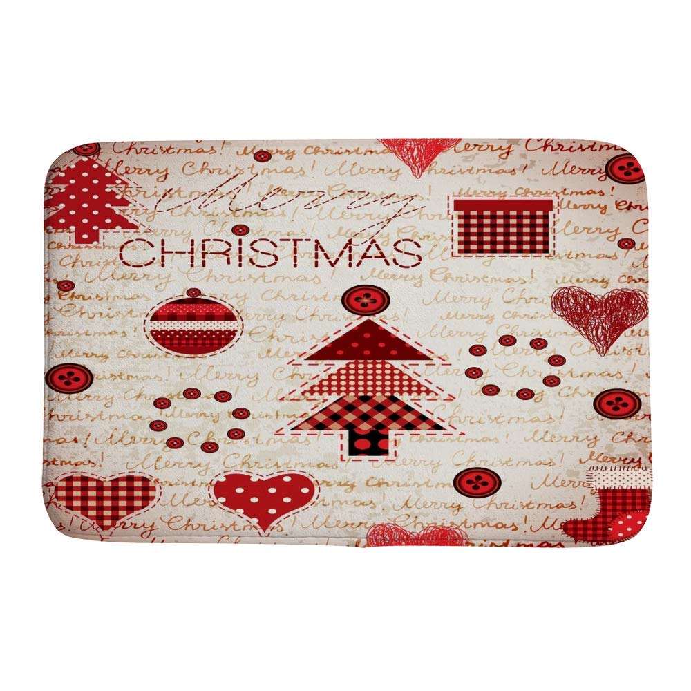 Tapis de salle de bain Noël absorbant et épais lavable en machine 91x61 cm
