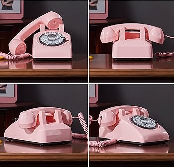 Vintage Telefoon, Grote en Duidelijke Knoppen Retro Vaste Telefoon Roze Klassieke Telefoon met Bel Aan/uit-schakelaar Vaste Telefoon Vaste Telefoon voor Thuiskantoor Hotel