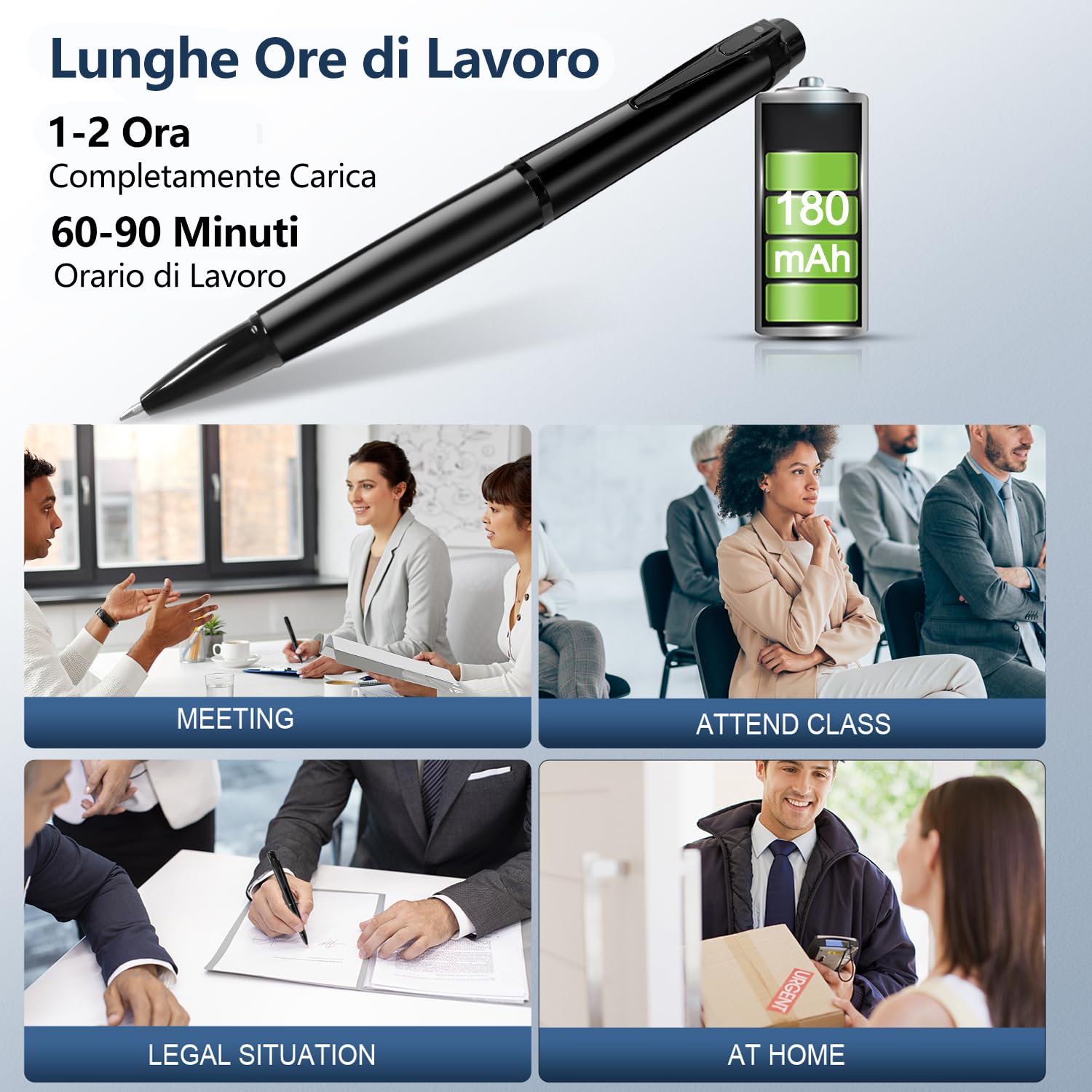 Telecamera Penna, Telecamera Audio HD 1080P e Videoregistratore con Funzione OTG, con Monitoraggio del Movimento, Registrazione Video e Audio