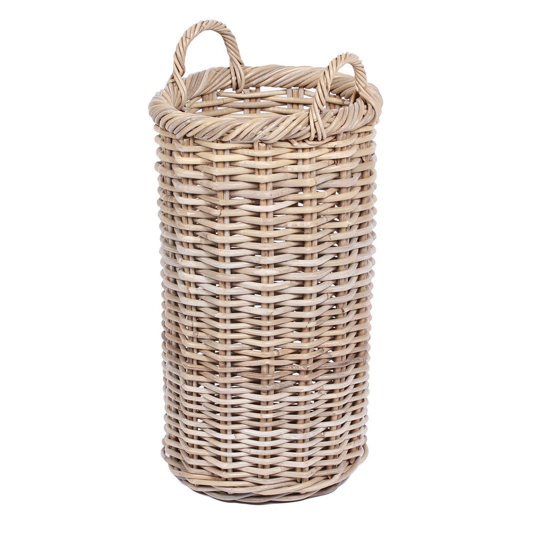 Grey Rattan Wicker Umbrella Hall Basket