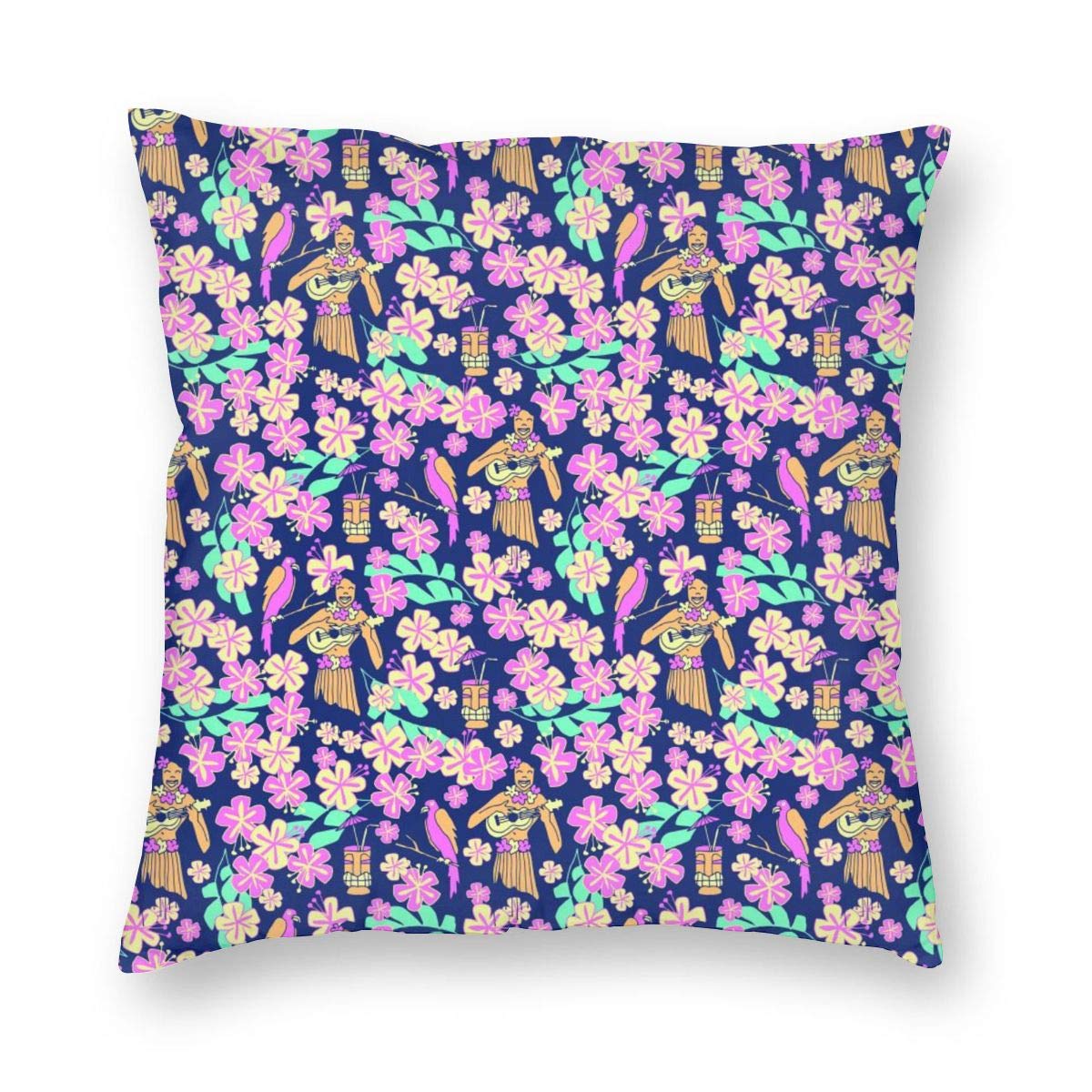 Amazon Co Jp ハイビスカス ウクレレ ハワイの夏 クッションカバー 50 50cm 枕カバー ソファ背当て おしゃれ 可愛い 部屋雑貨 ソファー 車用 インテリア 飾り 正方形 抱き枕カバー 北欧 装飾枕カバー 座布団カバー 1枚セット ホーム キッチン