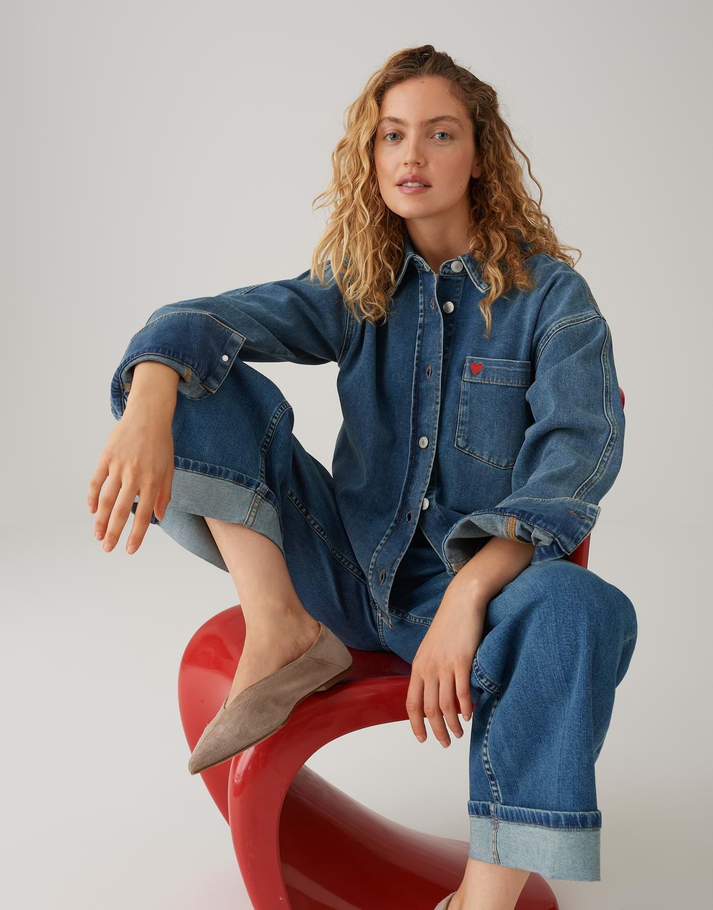 OPUS Damen Wide | Miva Valentine Verkürzte Wide Leg Jeans aus Dry Indigo® Mid Rise