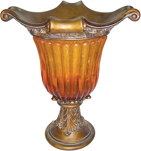 OK Lighting OK-2856A - Florero ámbar dorado de 20 pulgadas de alto