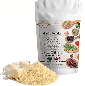 Garlic Powder Lahasun Lasan Premium Quality by Spices&herbsuk - Garlic Powder for Cooking, Baking, Soups, Stews, Casseroles, Sauces, and Pairs Well with Vegetables, Meats Rubs, Salads - 1kg