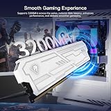 Netac DDR4 RAM 32GB Kit (2x16GB) 3200MHz CL16-20-20-40 1.35V Intel XMP 2.0，288-Pin UDIMM Desktop Memory,High Performance Computer Memory-White - 3