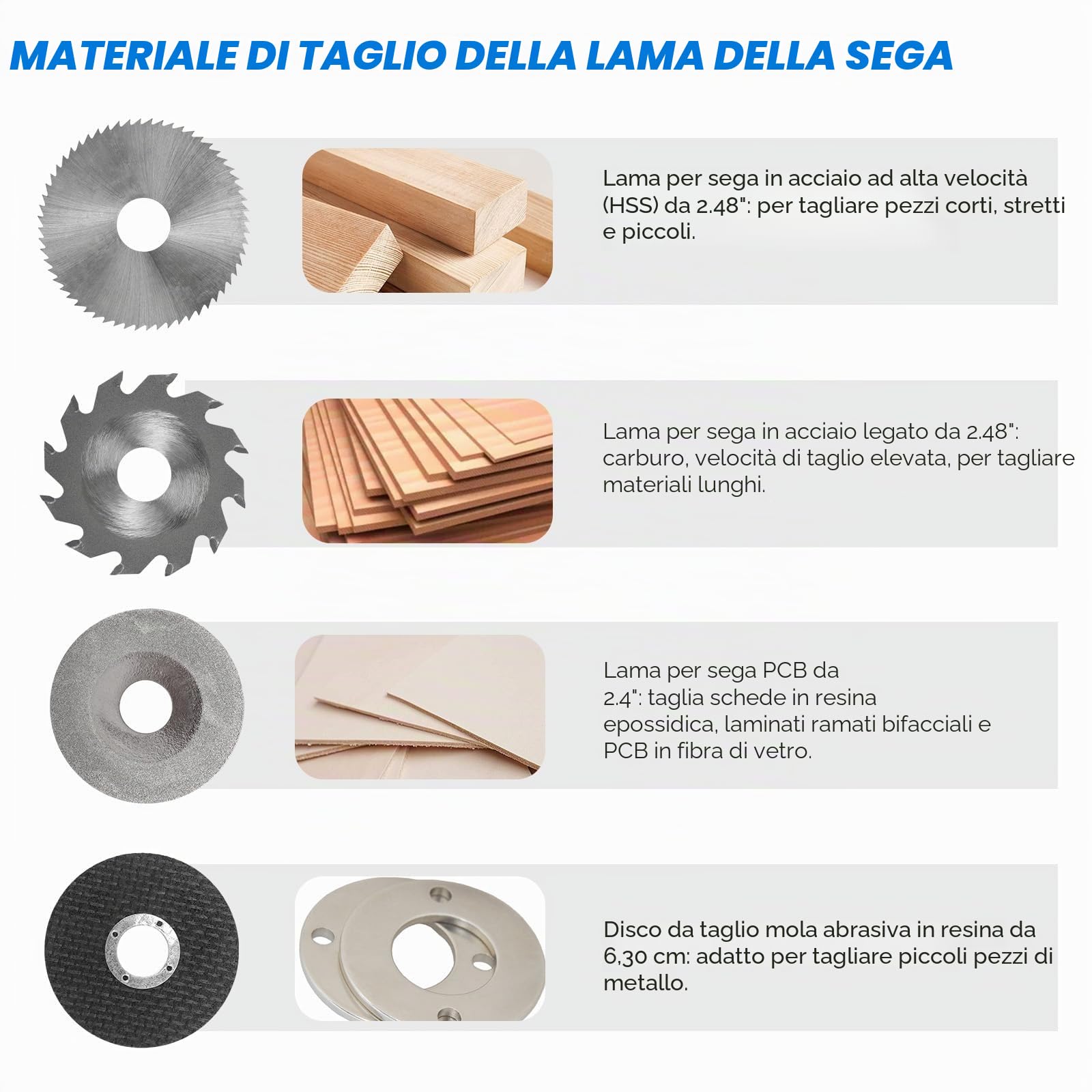Mini sega circolare da tavolo multifunzionale mini sega circolare da tavolo con 7 livelli di velocità, portatile, 0,1-15 mm, lama regolabile per artigianato (01)