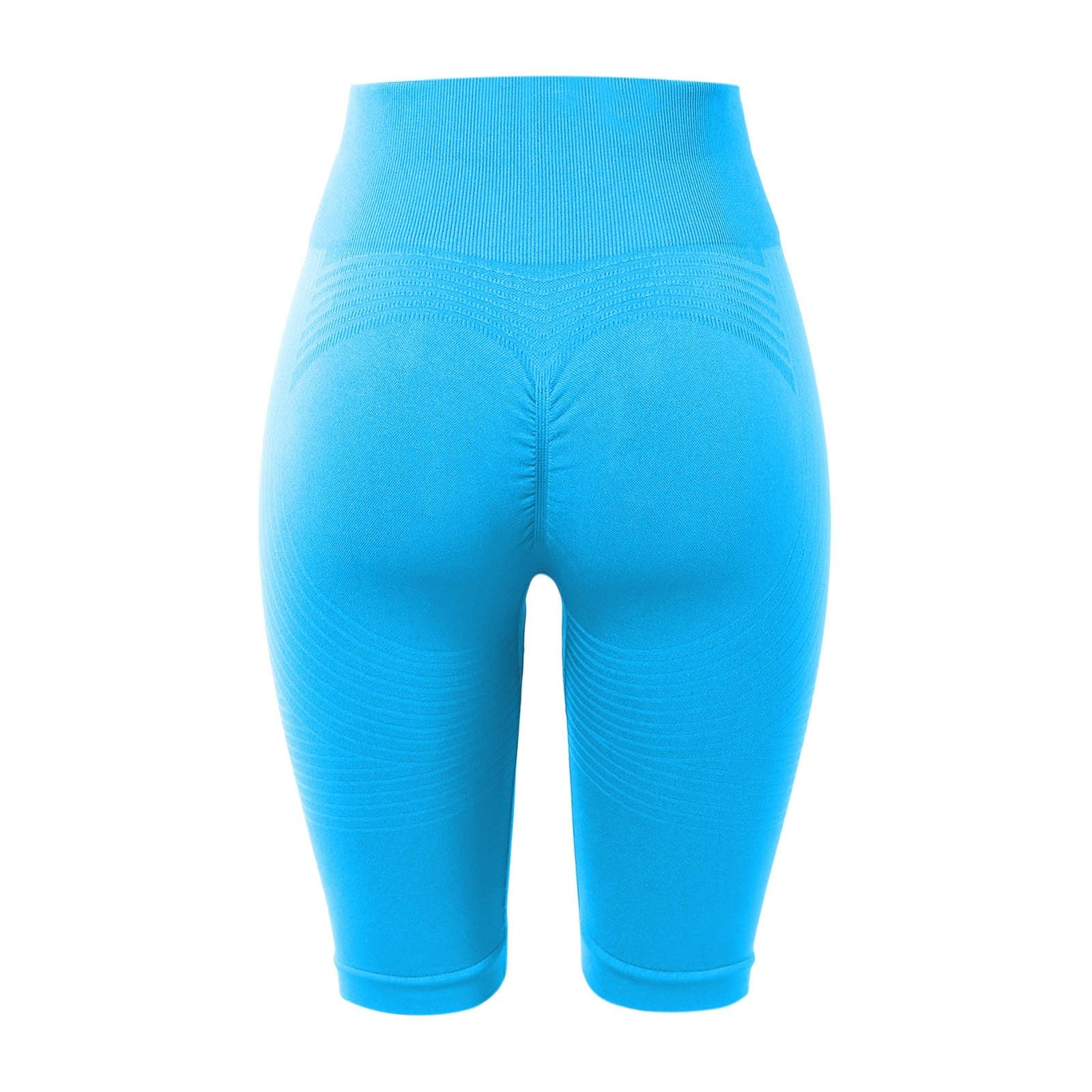 Short Yoga Femme Taille Haute, sans Couture, Coupe 5/8, Effet Galbant, Tissu Stretch, idéal pour Le Fitness, la Course et Le Sport