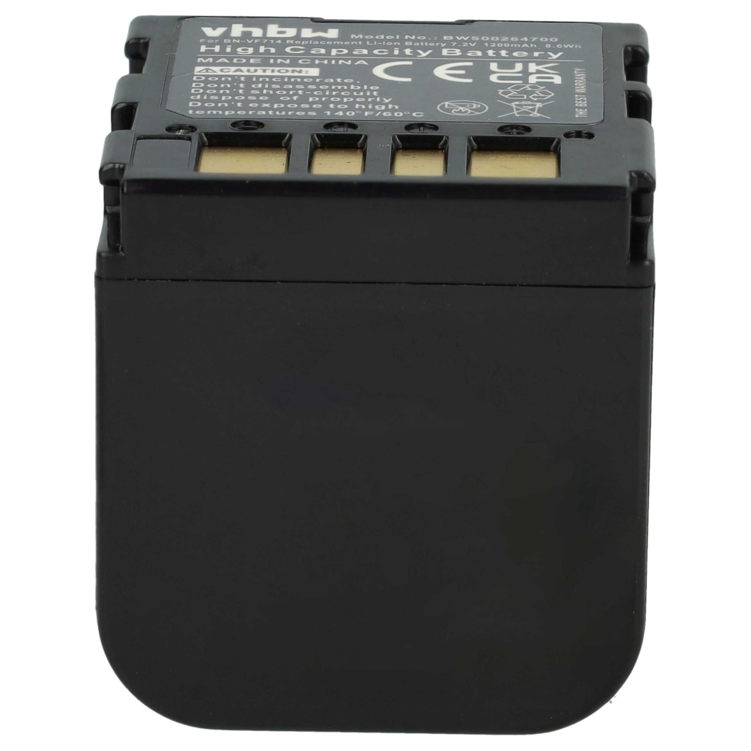 vhbw 2x batteria sostituisce JVC BN-VF714, BN-VF707, BN-VF707U, BN-VF733, BN-VF714U per videocamera camcorder (1200mAh, 7,2V, Li-Ion)