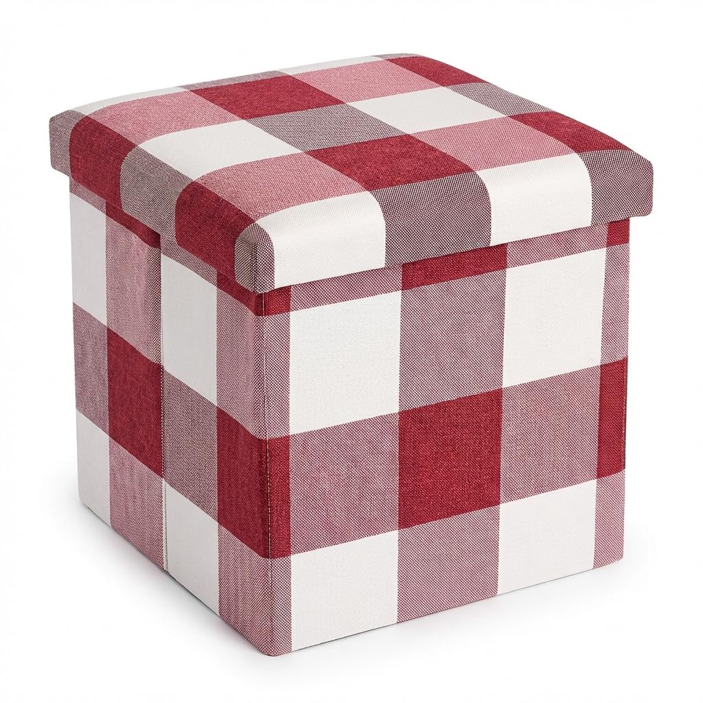CMY Pouffe Footstool Folding Ottoman Storage Box Faux Leather Foot Rest Stool Toy Chest Shoe Bench Dressing Table Chair with Lids for Living Room…